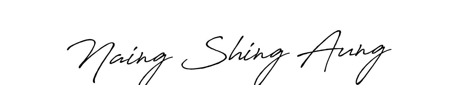 Create a beautiful signature design for name Naing Shing Aung. With this signature (Antro_Vectra_Bolder) fonts, you can make a handwritten signature for free. Naing Shing Aung signature style 7 images and pictures png