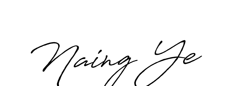 Use a signature maker to create a handwritten signature online. With this signature software, you can design (Antro_Vectra_Bolder) your own signature for name Naing Ye. Naing Ye signature style 7 images and pictures png