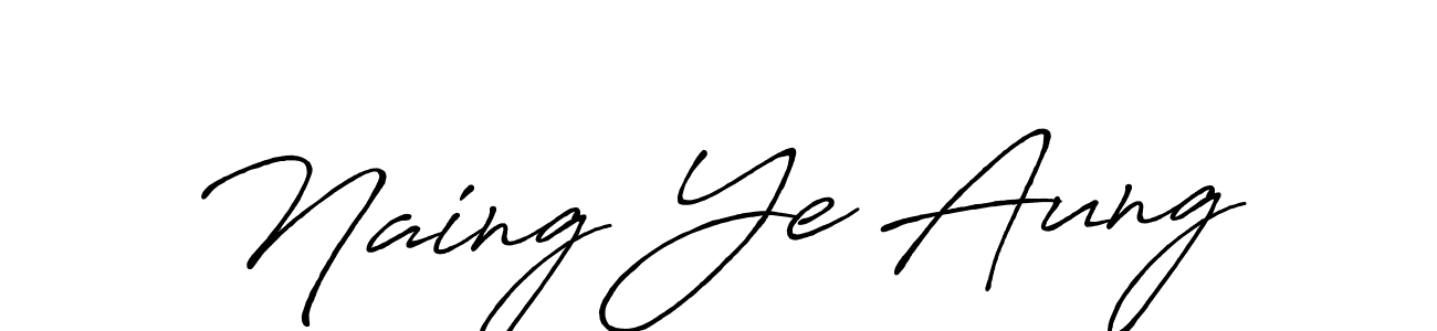 Make a beautiful signature design for name Naing Ye Aung. With this signature (Antro_Vectra_Bolder) style, you can create a handwritten signature for free. Naing Ye Aung signature style 7 images and pictures png