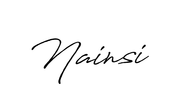 The best way (Antro_Vectra_Bolder) to make a short signature is to pick only two or three words in your name. The name Nainsi include a total of six letters. For converting this name. Nainsi signature style 7 images and pictures png