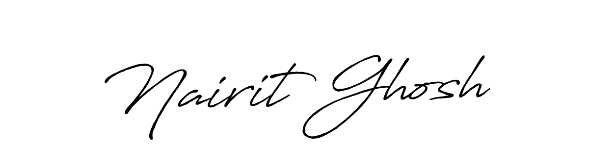 How to make Nairit Ghosh signature? Antro_Vectra_Bolder is a professional autograph style. Create handwritten signature for Nairit Ghosh name. Nairit Ghosh signature style 7 images and pictures png