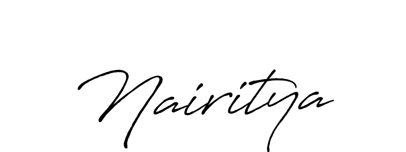 Create a beautiful signature design for name Nairitya. With this signature (Antro_Vectra_Bolder) fonts, you can make a handwritten signature for free. Nairitya signature style 7 images and pictures png