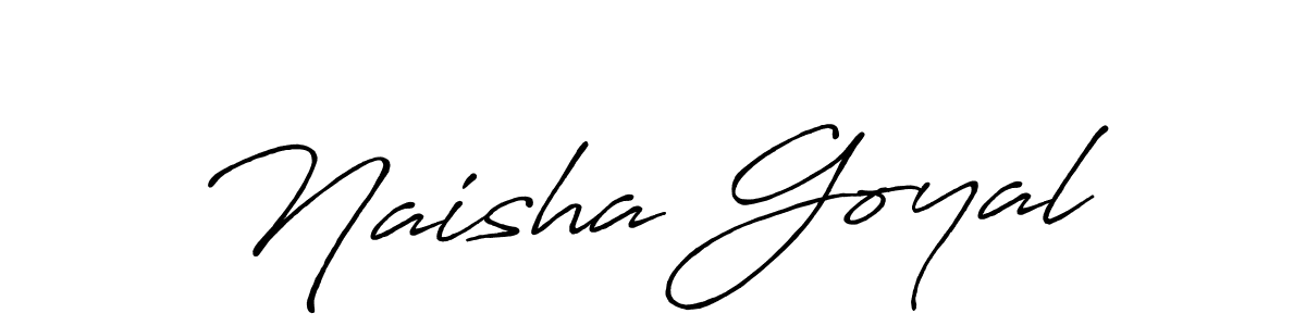 The best way (Antro_Vectra_Bolder) to make a short signature is to pick only two or three words in your name. The name Naisha Goyal include a total of six letters. For converting this name. Naisha Goyal signature style 7 images and pictures png