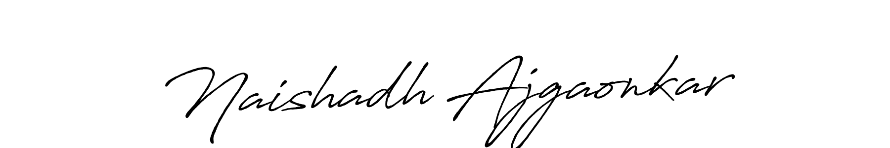 Create a beautiful signature design for name Naishadh Ajgaonkar. With this signature (Antro_Vectra_Bolder) fonts, you can make a handwritten signature for free. Naishadh Ajgaonkar signature style 7 images and pictures png
