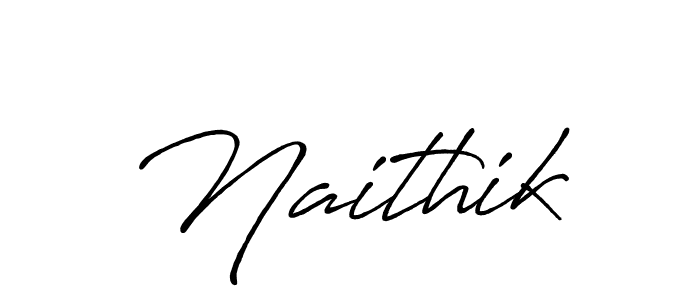 Use a signature maker to create a handwritten signature online. With this signature software, you can design (Antro_Vectra_Bolder) your own signature for name Naithik. Naithik signature style 7 images and pictures png