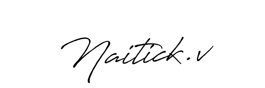 Also You can easily find your signature by using the search form. We will create Naitick.v name handwritten signature images for you free of cost using Antro_Vectra_Bolder sign style. Naitick.v signature style 7 images and pictures png