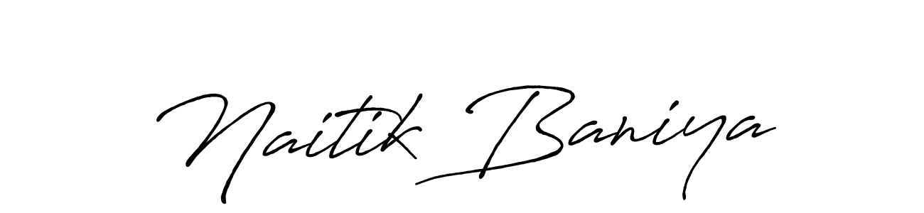 Also we have Naitik Baniya name is the best signature style. Create professional handwritten signature collection using Antro_Vectra_Bolder autograph style. Naitik Baniya signature style 7 images and pictures png