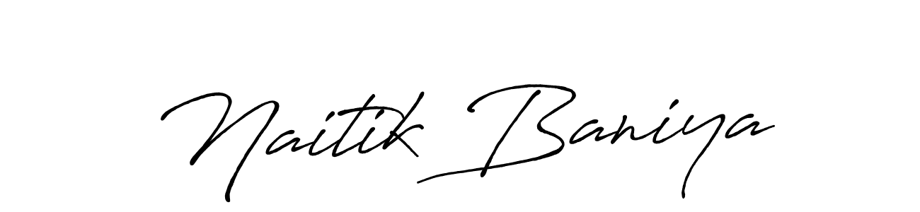 Also we have Naitik Baniya name is the best signature style. Create professional handwritten signature collection using Antro_Vectra_Bolder autograph style. Naitik Baniya signature style 7 images and pictures png