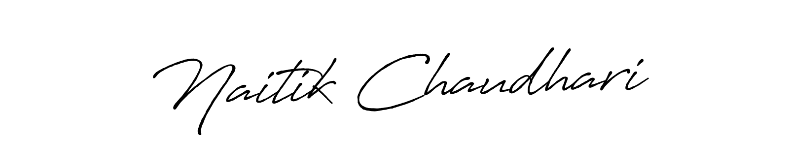 This is the best signature style for the Naitik Chaudhari name. Also you like these signature font (Antro_Vectra_Bolder). Mix name signature. Naitik Chaudhari signature style 7 images and pictures png