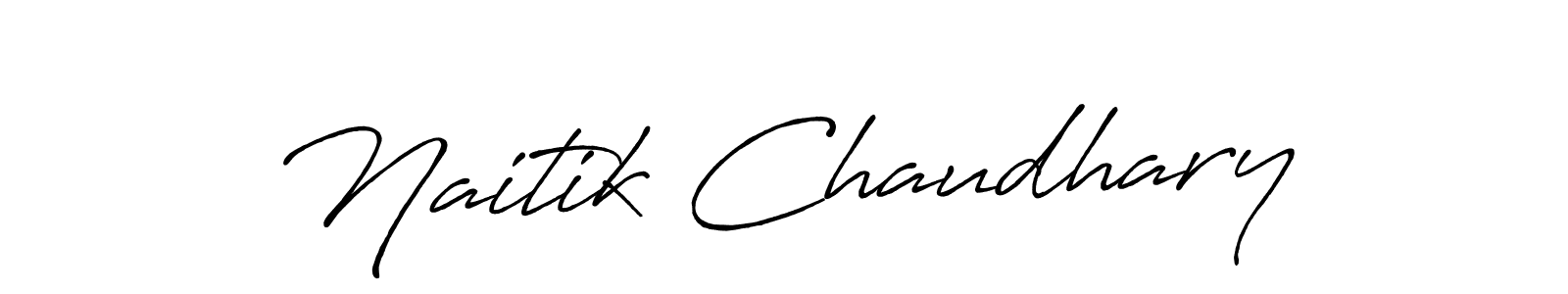 You should practise on your own different ways (Antro_Vectra_Bolder) to write your name (Naitik Chaudhary) in signature. don't let someone else do it for you. Naitik Chaudhary signature style 7 images and pictures png