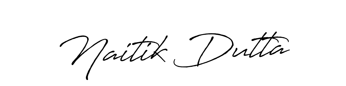 Antro_Vectra_Bolder is a professional signature style that is perfect for those who want to add a touch of class to their signature. It is also a great choice for those who want to make their signature more unique. Get Naitik Dutta name to fancy signature for free. Naitik Dutta signature style 7 images and pictures png