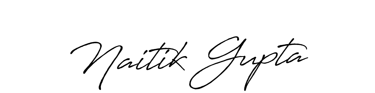 How to make Naitik Gupta name signature. Use Antro_Vectra_Bolder style for creating short signs online. This is the latest handwritten sign. Naitik Gupta signature style 7 images and pictures png