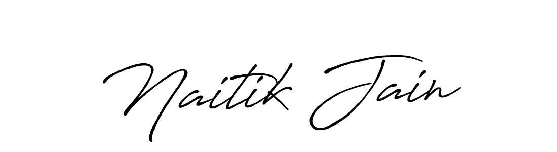 Design your own signature with our free online signature maker. With this signature software, you can create a handwritten (Antro_Vectra_Bolder) signature for name Naitik Jain. Naitik Jain signature style 7 images and pictures png