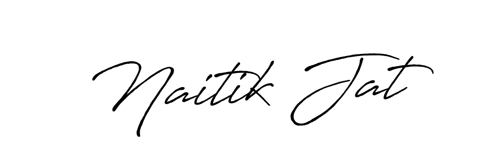 if you are searching for the best signature style for your name Naitik Jat. so please give up your signature search. here we have designed multiple signature styles  using Antro_Vectra_Bolder. Naitik Jat signature style 7 images and pictures png