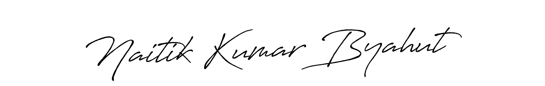 This is the best signature style for the Naitik Kumar Byahut name. Also you like these signature font (Antro_Vectra_Bolder). Mix name signature. Naitik Kumar Byahut signature style 7 images and pictures png