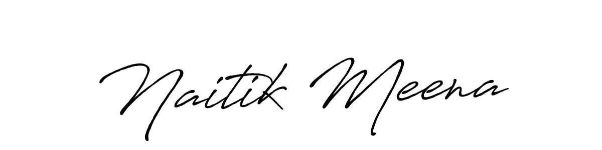 Naitik Meena stylish signature style. Best Handwritten Sign (Antro_Vectra_Bolder) for my name. Handwritten Signature Collection Ideas for my name Naitik Meena. Naitik Meena signature style 7 images and pictures png