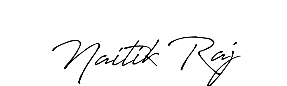 Design your own signature with our free online signature maker. With this signature software, you can create a handwritten (Antro_Vectra_Bolder) signature for name Naitik Raj. Naitik Raj signature style 7 images and pictures png