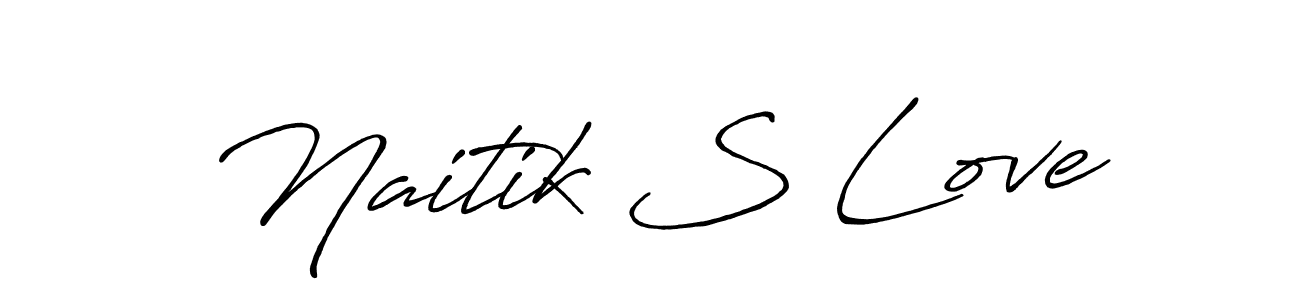 Also You can easily find your signature by using the search form. We will create Naitik S Love name handwritten signature images for you free of cost using Antro_Vectra_Bolder sign style. Naitik S Love signature style 7 images and pictures png