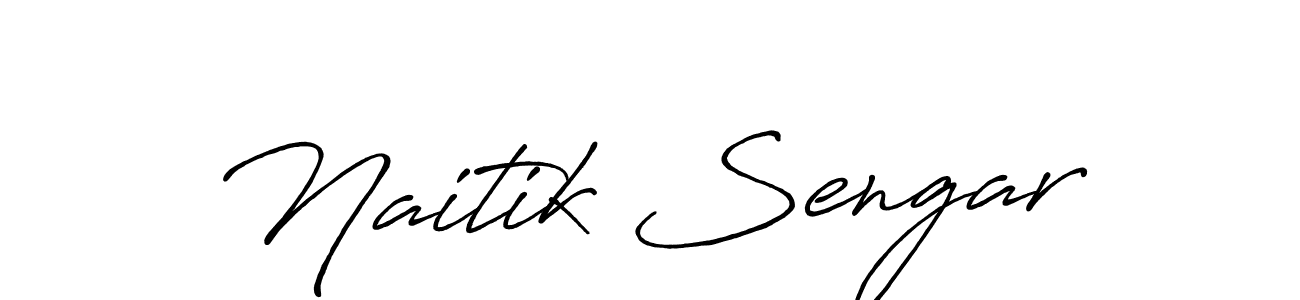 You should practise on your own different ways (Antro_Vectra_Bolder) to write your name (Naitik Sengar) in signature. don't let someone else do it for you. Naitik Sengar signature style 7 images and pictures png