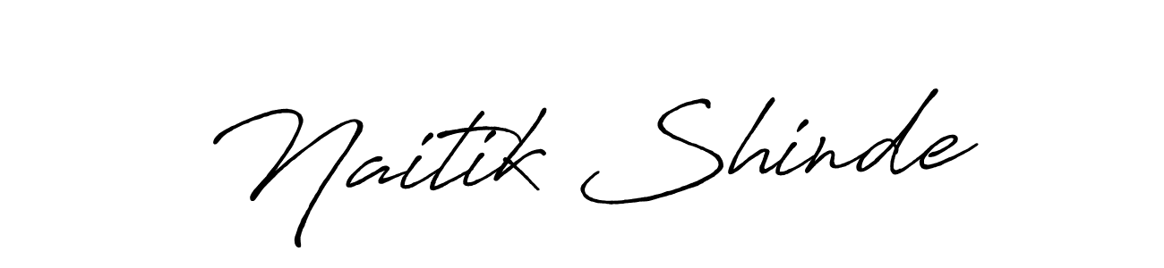 How to make Naitik Shinde name signature. Use Antro_Vectra_Bolder style for creating short signs online. This is the latest handwritten sign. Naitik Shinde signature style 7 images and pictures png
