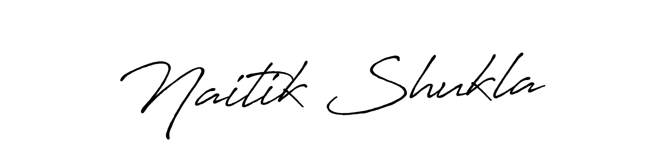 Make a beautiful signature design for name Naitik Shukla. With this signature (Antro_Vectra_Bolder) style, you can create a handwritten signature for free. Naitik Shukla signature style 7 images and pictures png