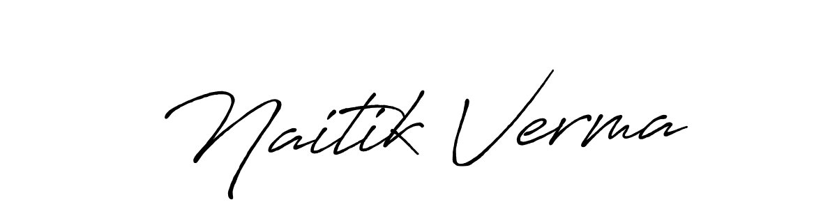 Design your own signature with our free online signature maker. With this signature software, you can create a handwritten (Antro_Vectra_Bolder) signature for name Naitik Verma. Naitik Verma signature style 7 images and pictures png