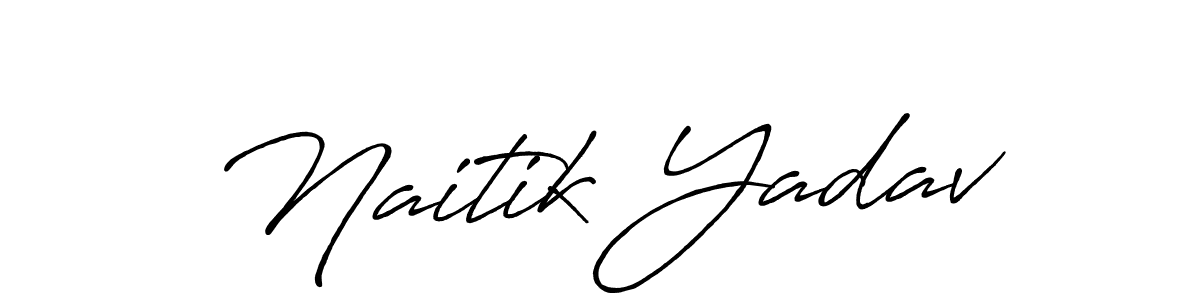 Also we have Naitik Yadav name is the best signature style. Create professional handwritten signature collection using Antro_Vectra_Bolder autograph style. Naitik Yadav signature style 7 images and pictures png