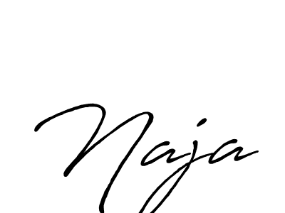 How to make Naja signature? Antro_Vectra_Bolder is a professional autograph style. Create handwritten signature for Naja name. Naja signature style 7 images and pictures png