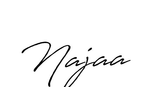 Use a signature maker to create a handwritten signature online. With this signature software, you can design (Antro_Vectra_Bolder) your own signature for name Najaa. Najaa signature style 7 images and pictures png