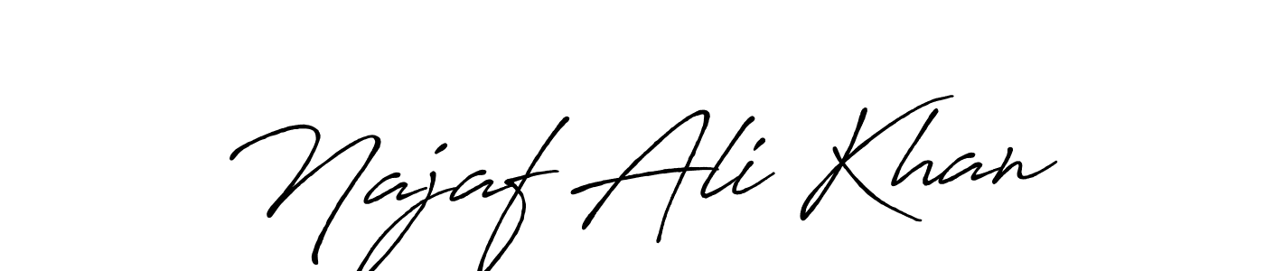 Design your own signature with our free online signature maker. With this signature software, you can create a handwritten (Antro_Vectra_Bolder) signature for name Najaf Ali Khan. Najaf Ali Khan signature style 7 images and pictures png
