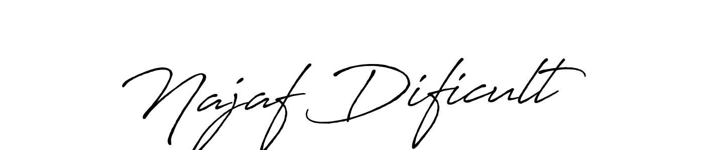 Make a beautiful signature design for name Najaf Dificult. With this signature (Antro_Vectra_Bolder) style, you can create a handwritten signature for free. Najaf Dificult signature style 7 images and pictures png