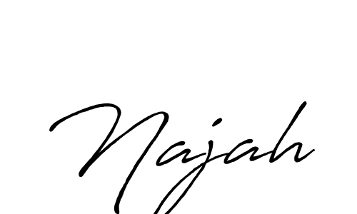 Use a signature maker to create a handwritten signature online. With this signature software, you can design (Antro_Vectra_Bolder) your own signature for name Najah. Najah signature style 7 images and pictures png