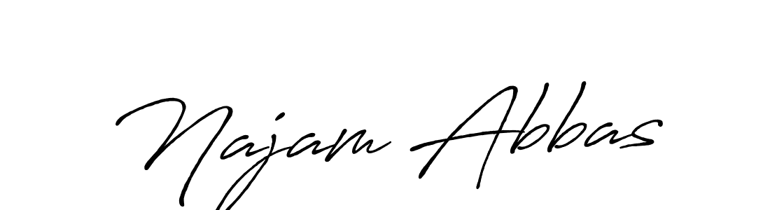 Najam Abbas stylish signature style. Best Handwritten Sign (Antro_Vectra_Bolder) for my name. Handwritten Signature Collection Ideas for my name Najam Abbas. Najam Abbas signature style 7 images and pictures png