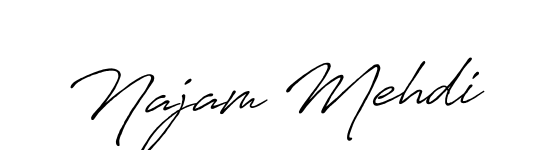 It looks lik you need a new signature style for name Najam Mehdi. Design unique handwritten (Antro_Vectra_Bolder) signature with our free signature maker in just a few clicks. Najam Mehdi signature style 7 images and pictures png