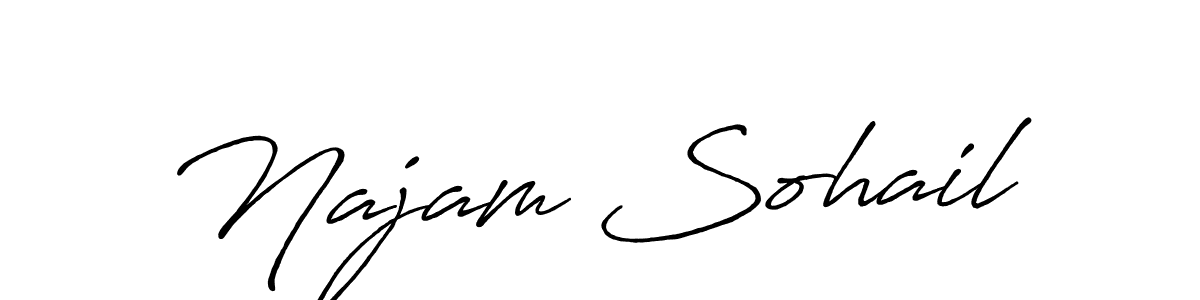 How to Draw Najam Sohail signature style? Antro_Vectra_Bolder is a latest design signature styles for name Najam Sohail. Najam Sohail signature style 7 images and pictures png