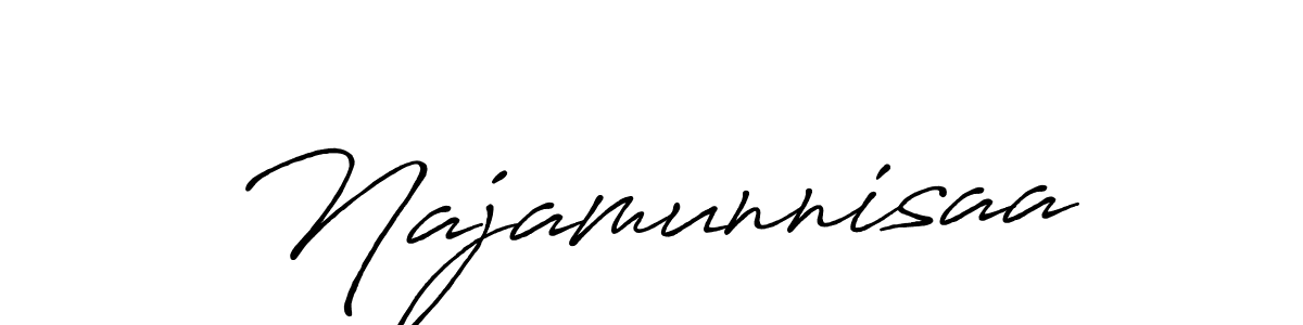 It looks lik you need a new signature style for name Najamunnisaa. Design unique handwritten (Antro_Vectra_Bolder) signature with our free signature maker in just a few clicks. Najamunnisaa signature style 7 images and pictures png