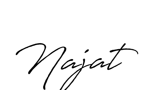 if you are searching for the best signature style for your name Najat. so please give up your signature search. here we have designed multiple signature styles  using Antro_Vectra_Bolder. Najat signature style 7 images and pictures png