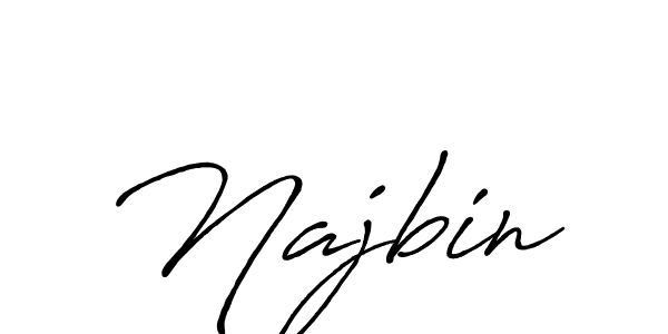 Use a signature maker to create a handwritten signature online. With this signature software, you can design (Antro_Vectra_Bolder) your own signature for name Najbin. Najbin signature style 7 images and pictures png