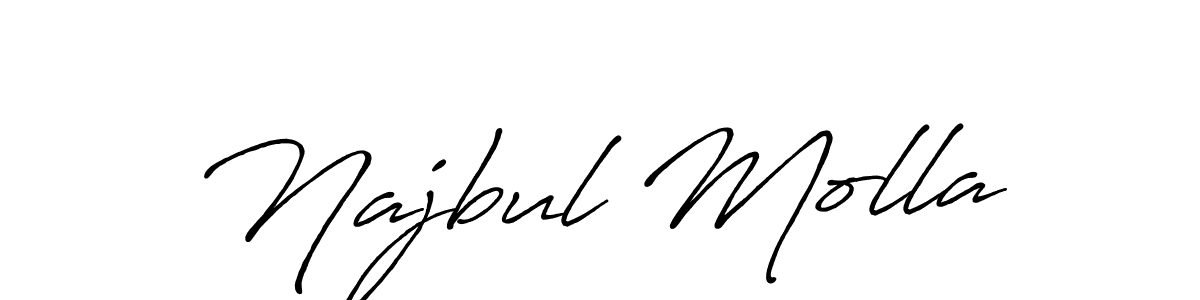 Antro_Vectra_Bolder is a professional signature style that is perfect for those who want to add a touch of class to their signature. It is also a great choice for those who want to make their signature more unique. Get Najbul Molla name to fancy signature for free. Najbul Molla signature style 7 images and pictures png