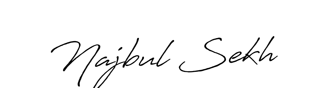 How to make Najbul Sekh name signature. Use Antro_Vectra_Bolder style for creating short signs online. This is the latest handwritten sign. Najbul Sekh signature style 7 images and pictures png