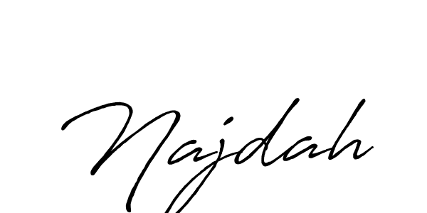 Use a signature maker to create a handwritten signature online. With this signature software, you can design (Antro_Vectra_Bolder) your own signature for name Najdah. Najdah signature style 7 images and pictures png