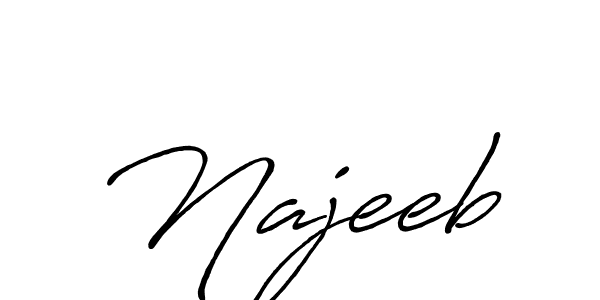 How to make Najeeb name signature. Use Antro_Vectra_Bolder style for creating short signs online. This is the latest handwritten sign. Najeeb signature style 7 images and pictures png
