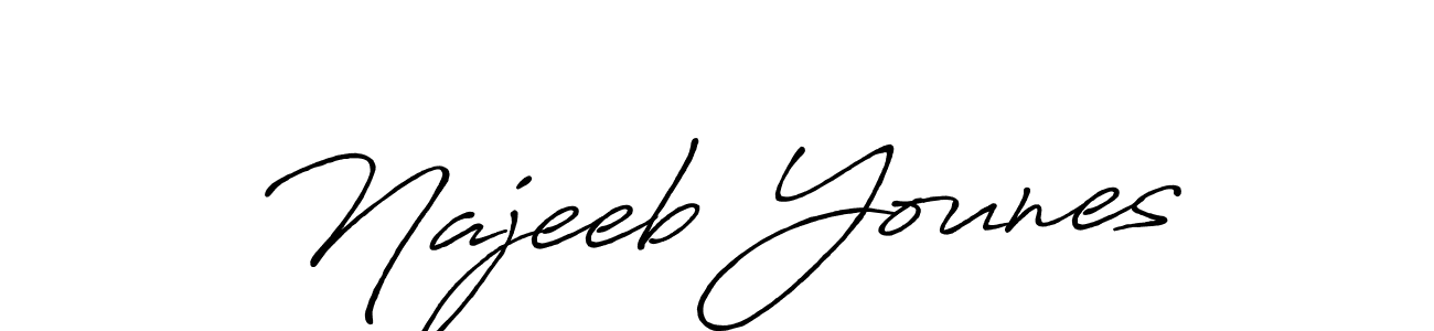 Najeeb Younes stylish signature style. Best Handwritten Sign (Antro_Vectra_Bolder) for my name. Handwritten Signature Collection Ideas for my name Najeeb Younes. Najeeb Younes signature style 7 images and pictures png