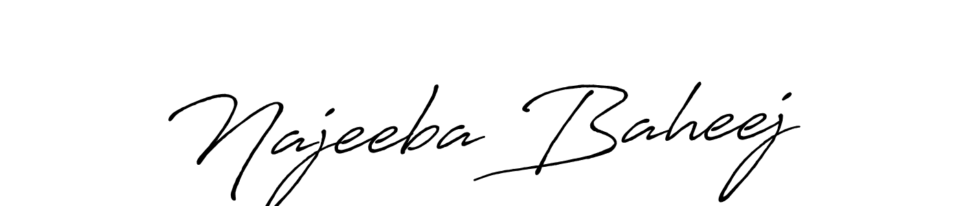 You can use this online signature creator to create a handwritten signature for the name Najeeba Baheej. This is the best online autograph maker. Najeeba Baheej signature style 7 images and pictures png