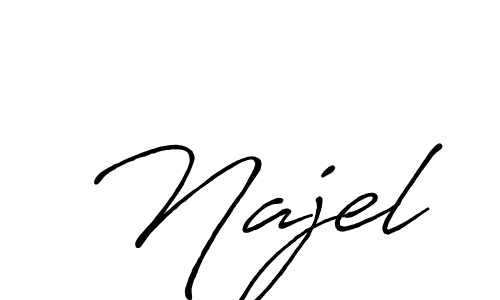 Make a beautiful signature design for name Najel. With this signature (Antro_Vectra_Bolder) style, you can create a handwritten signature for free. Najel signature style 7 images and pictures png