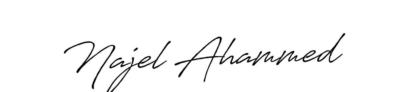 How to make Najel Ahammed signature? Antro_Vectra_Bolder is a professional autograph style. Create handwritten signature for Najel Ahammed name. Najel Ahammed signature style 7 images and pictures png