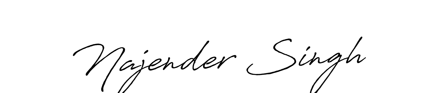 Najender Singh stylish signature style. Best Handwritten Sign (Antro_Vectra_Bolder) for my name. Handwritten Signature Collection Ideas for my name Najender Singh. Najender Singh signature style 7 images and pictures png