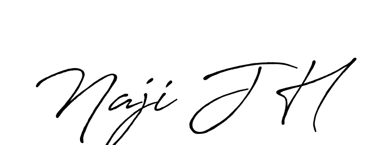 Use a signature maker to create a handwritten signature online. With this signature software, you can design (Antro_Vectra_Bolder) your own signature for name Naji J H. Naji J H signature style 7 images and pictures png