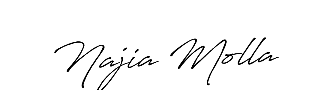 How to make Najia Molla signature? Antro_Vectra_Bolder is a professional autograph style. Create handwritten signature for Najia Molla name. Najia Molla signature style 7 images and pictures png