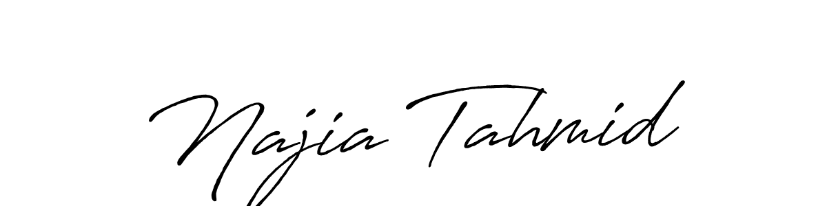 Najia Tahmid stylish signature style. Best Handwritten Sign (Antro_Vectra_Bolder) for my name. Handwritten Signature Collection Ideas for my name Najia Tahmid. Najia Tahmid signature style 7 images and pictures png